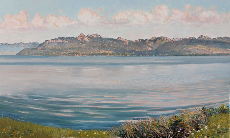 Léman sauvage, lumière du soir, Catherine  Arnera