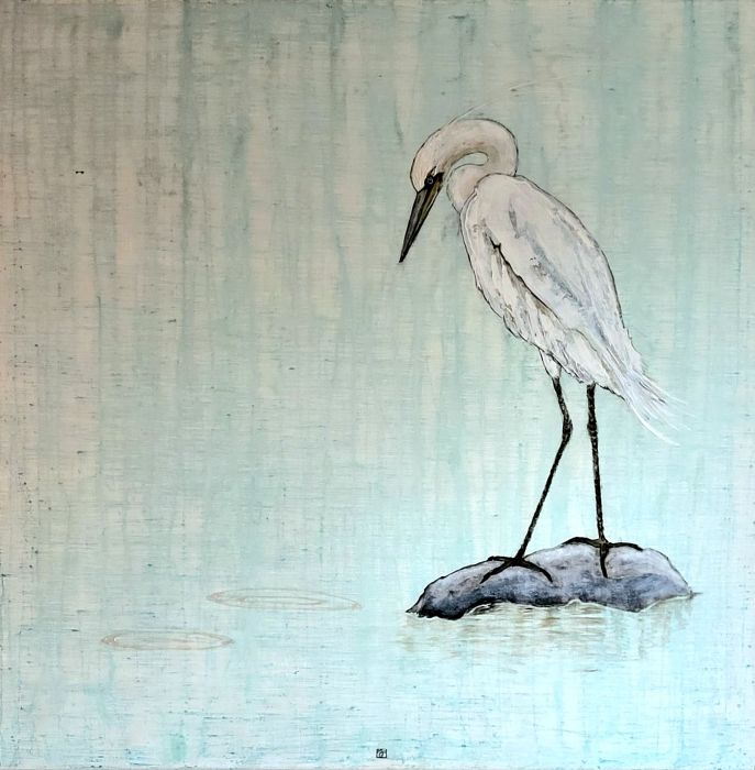 Petite pluie de mai avec aigrette, Monica  Gersbach-Forrer