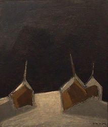 Meules de foin sous la neige, Walter  Mafli